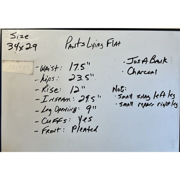 Jos A Bank 42L 34W Charcoal Gray Pinsripe 2 Piece Suit Jacket Pants Note - Picture 11 of 16